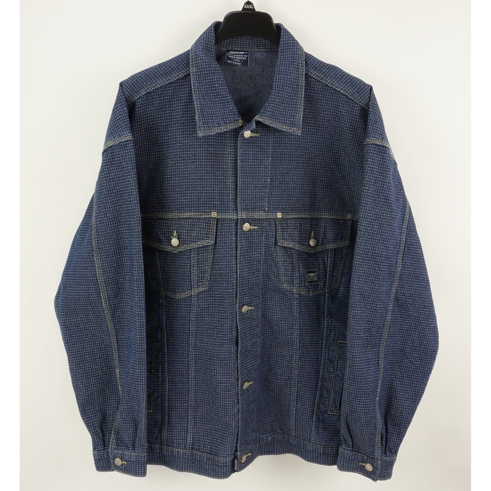 Vintage 90s Y2K School‎ of Hard Knocks Hip Hop Denim Jacket Men's 2XL Blue SOHK